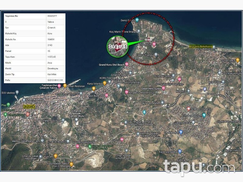 Çınarcık Koru'da 57 m2 Dükkan