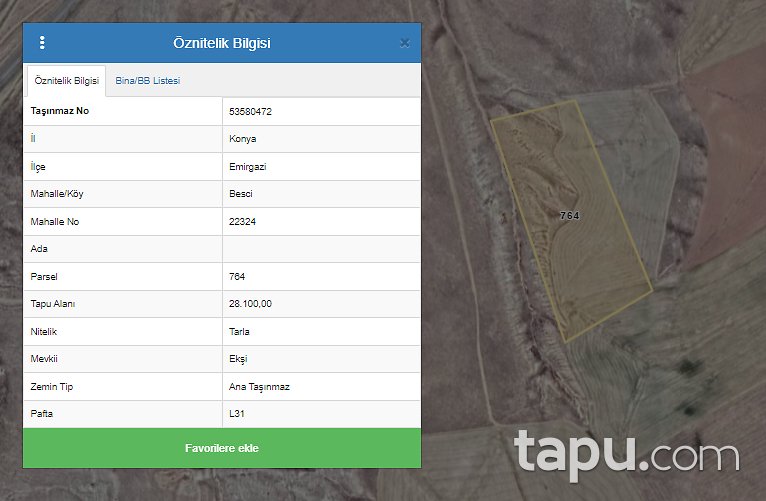 Emirgazi Besci Mahallesi'nde Yatırımlık 28 Dönüm Tarla