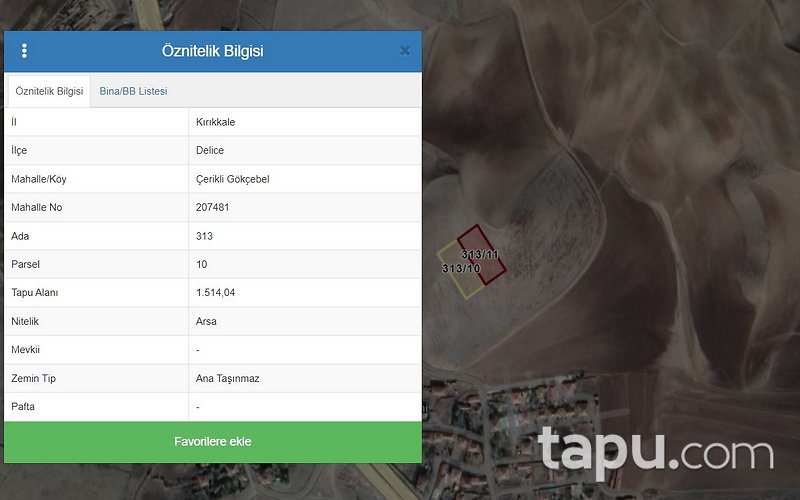Kırıkkale Delice Çerikli Gökçebel'de 34 Adet Arsa