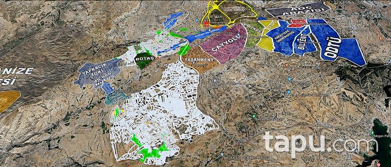 Ankara Etimesgut Şehit Ali Mahallesi'nde Güzel Konumda 1.167 m2 Villa İmarlı Arsa
