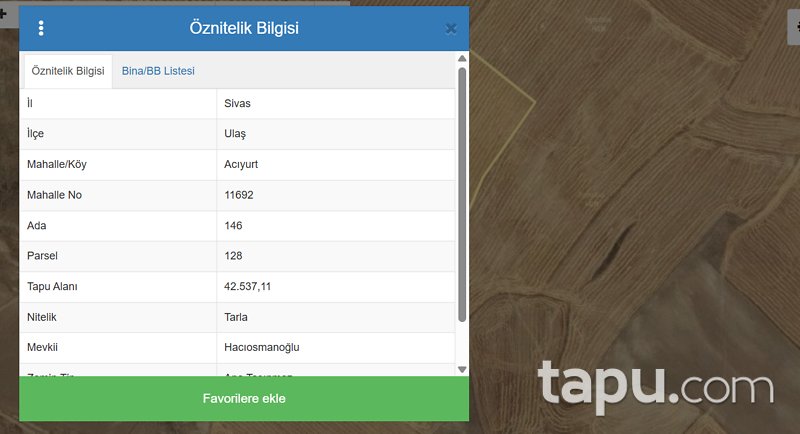 Sivas Ulaş Acıyurt'ta 42 Dönüm Tarla