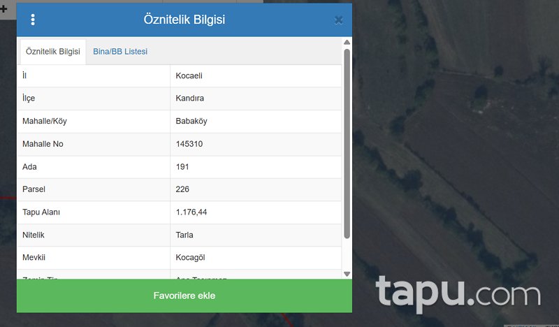 Kocaeli Kandıra Babaköy'de 1.176 m2 Tarla