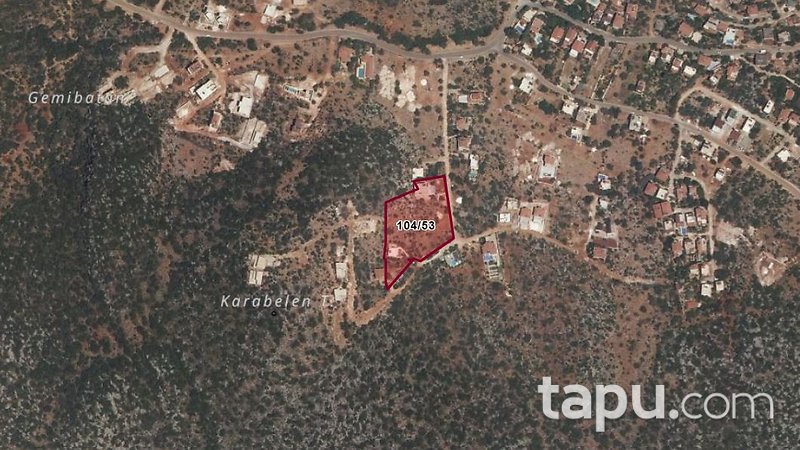 Kaş Gökçeören'de Deniz Manzaralı Hisseli 3.449 m2 Arazi