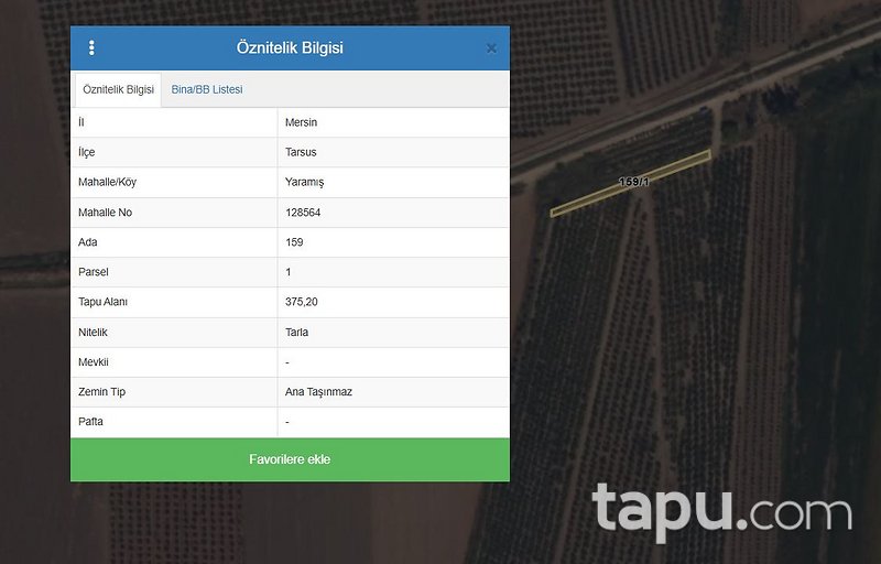 Mersin Tarsus'ta 375 m2 Tarla (AS-01629)