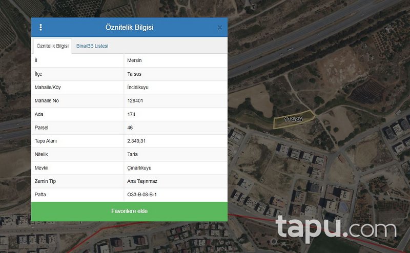 Tarsus İncirlikuyu'da Hisseli 146 m2 Tarla (AS-02278)