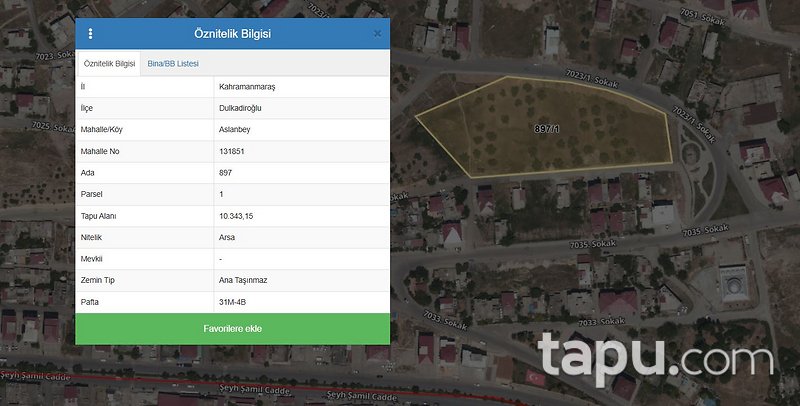 Dulkadiroğlu Aslanbey'de Hisseli Eğitim İmarlı Arsa (AS-03255)