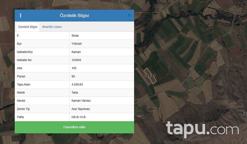 Sivas Yıldızeli Kaman'da 4 Dönüm Tarla (AS-01809)