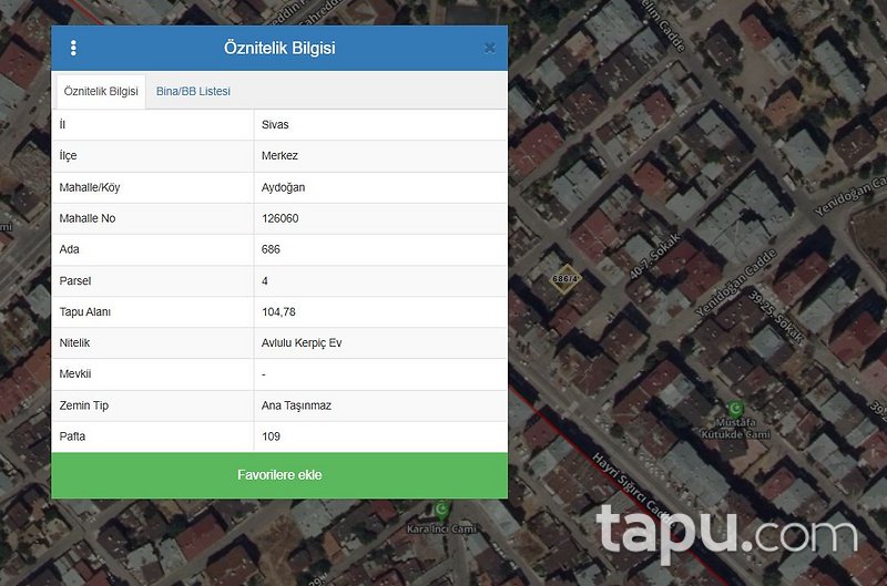 Sivas Merkez Aydoğan'da 104 m2 Arazi (BS-00766)