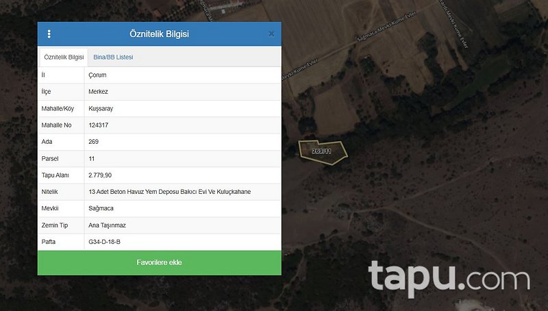 Çorum Merkez Kuşsaray'da Havuz Yem Deposu Bakıcı Evi Ve Kuluçkahane