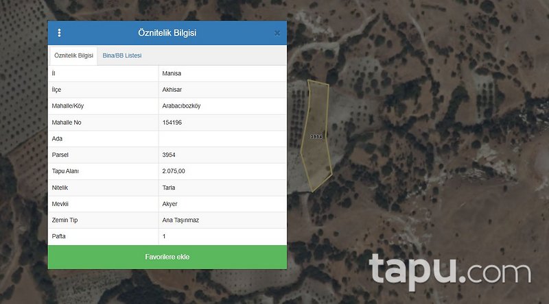 Akhisar Arabacıbozköy'de 2 Dönüm Tarla (1805)