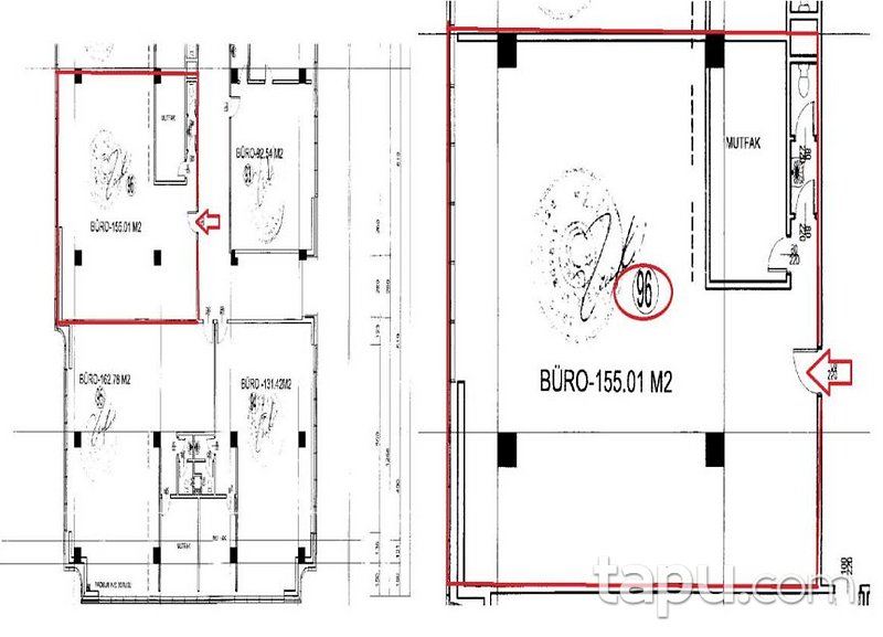 Ereğli Ereylin Avm ve İş Merkezi'nde 155 m2 Büro