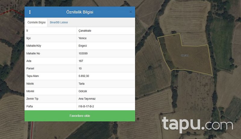 Çanakkale Yenice Engeci'de 6 Dönüm Tarla