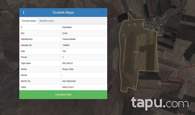 Diyarbakır Çınar Yukarımollaalı'da Hisseli 27 Dönüm Tarla