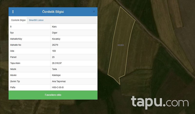 Kars Digor Kocaköy'de 28 Dönüm Tarla