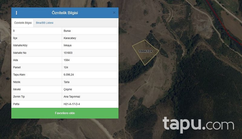 Bursa Karacabey İnkaya'da 6 Dönüm Tarla