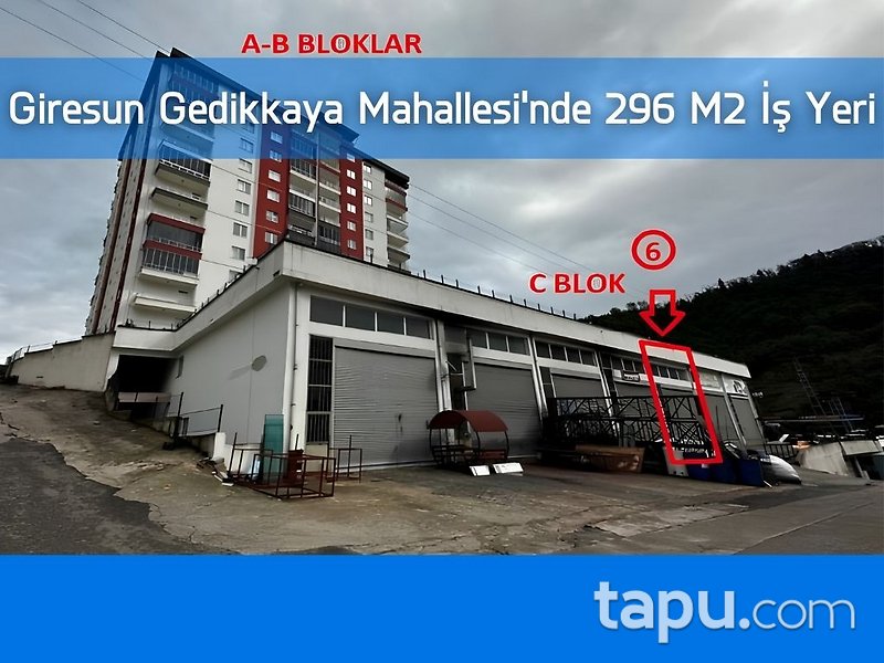 Giresun Merkez Gedikkaya Mahallesi'nde 296 M2 İş Yeri