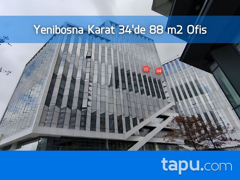 Yenibosna Merkez Mahallesi Karat 34'de 88 m2 Ofis