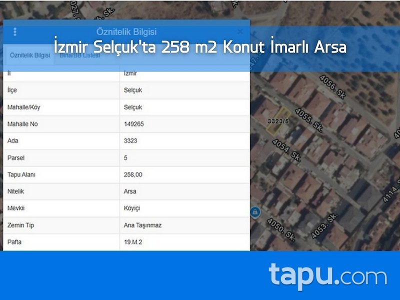 İzmir Selçuk'ta 258 m2 Konut İmarlı Arsa