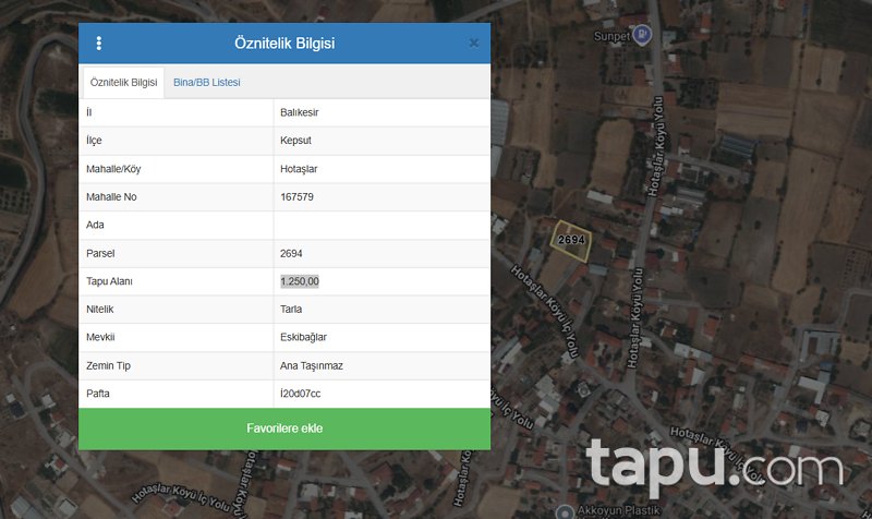 Balıkesir Kepsut Hotaşlar'da Hisseli Arazi ( AS-00342)