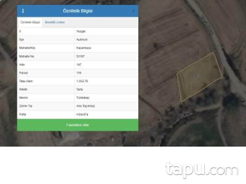 Yozgat Aydıncık Kazankaya'da Hisseli 11 Adet Tarla (AS-00660)