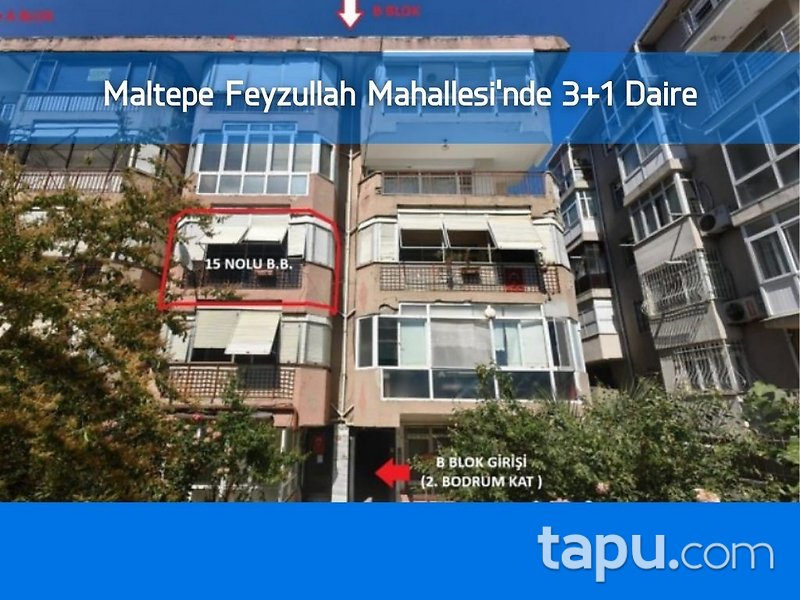 Maltepe Feyzullah Mahallesi'nde 3+1 Daire
