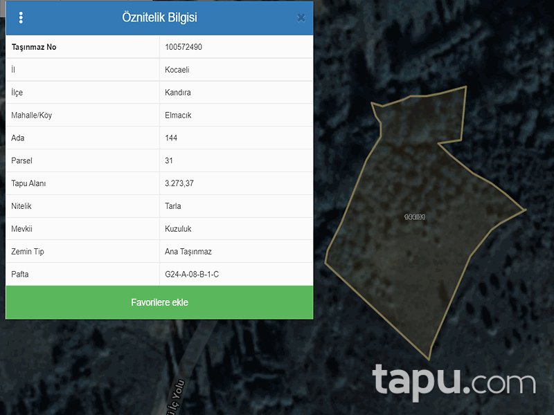 Kocaeli Kandira Elmacik Mahallesi Nde 3273 M2 Tarla Kocaeli Kandira Sahibinden Tarla Ilanlari Tapu Com Da