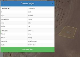 Siirt Kurtalan Sümer Mahallesi'nde 649 m2 Konut İmarlı Arsa