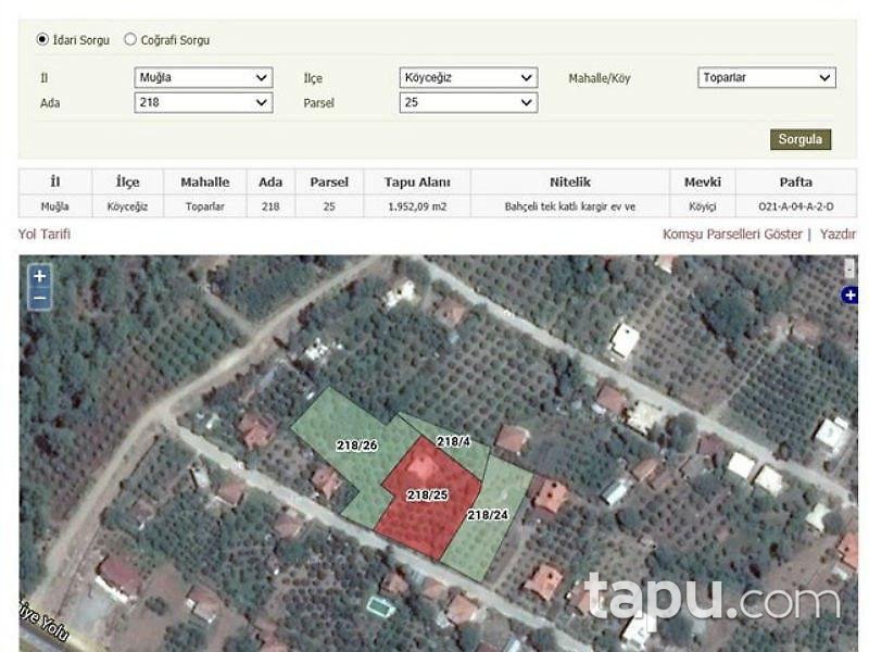 Muğla Köyceğiz'de 2 Dönüm Arsa İçinde Taş Ev