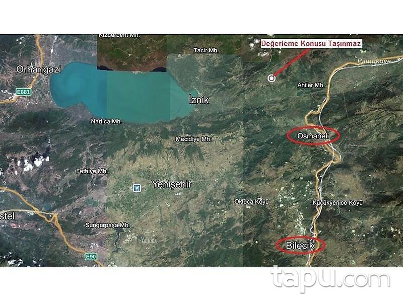 Bilecik Osmaneli'de 7205 m2 Tarla