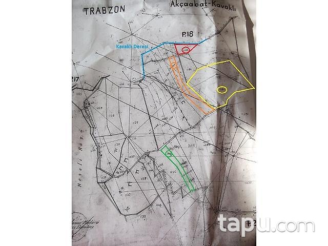 Trabzon Akçaabat'ta Kavaklı 4755 m2 2 Adet Tarla