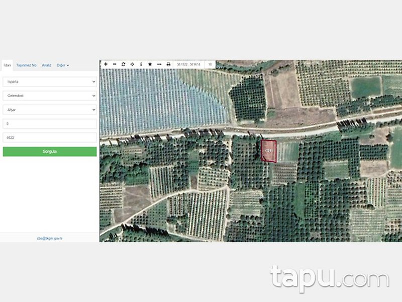 Isparta Gelendost Avşar Mahallesi'nde 840 m2 Tarla