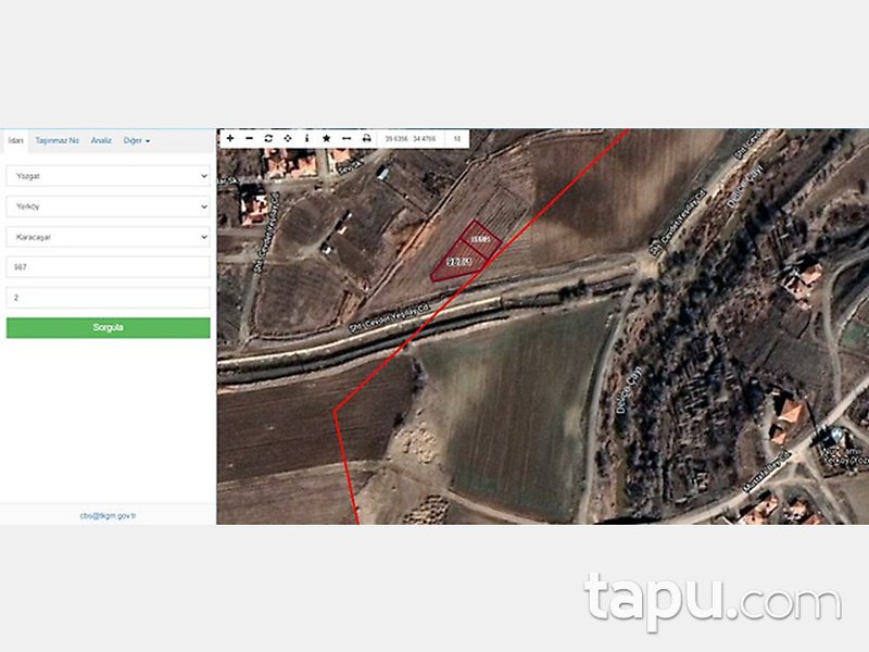 Yozgat Yerköy Karaçasar Mahallesi'nde 435 m2 Konut İmarlı Arsa