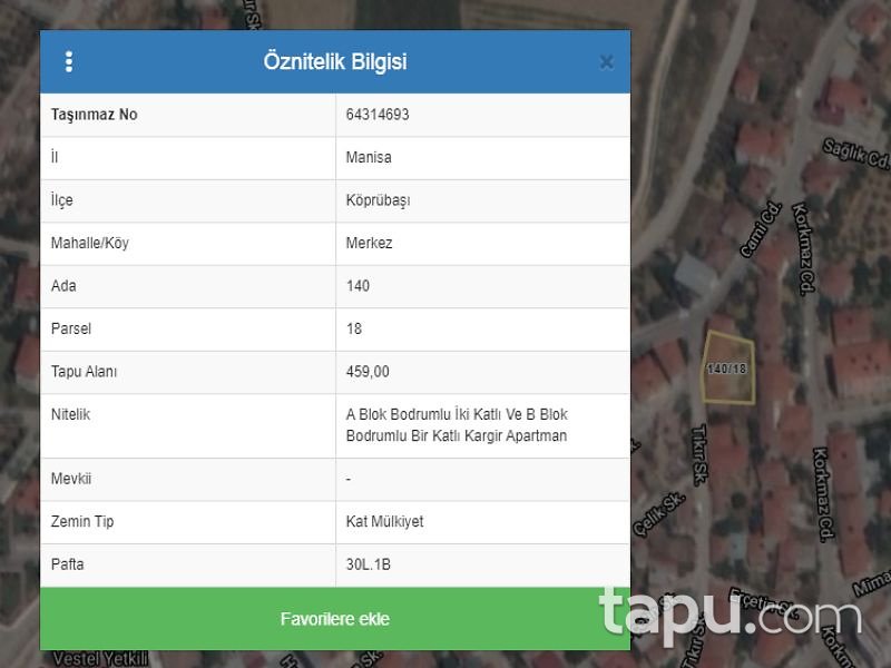 Manisa Namık Kemal Mahallesi'nde 2+1 Daire