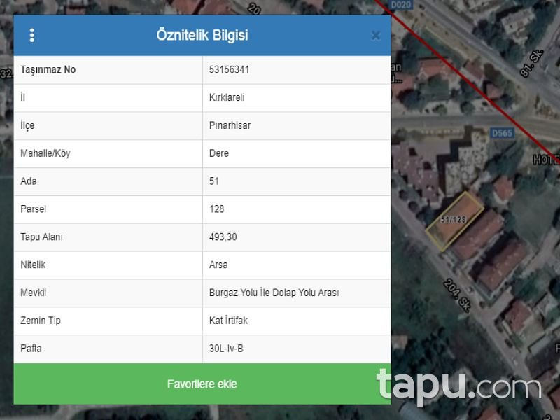 Kırklareli Pınarhisar Dere Mahallesi'nde 1+1 58 m2 Daire