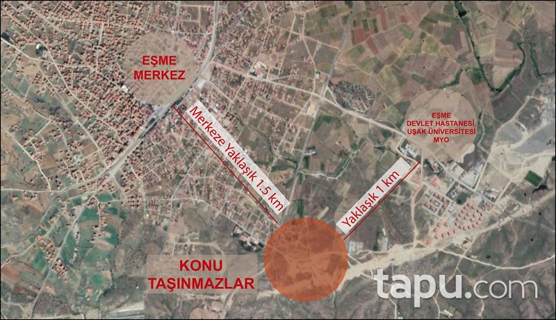 Uşak Eşme'de Merkezi Konumda Yatırımlık 434 m2 İmarlı Arsa