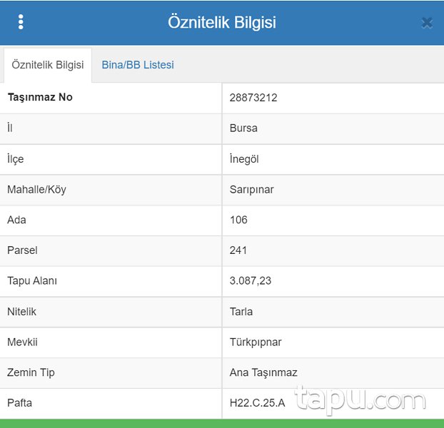 İnegöl Sarıpınar'da Köy Merkezine Yakın 3087m2 Yatırımlık Tarla