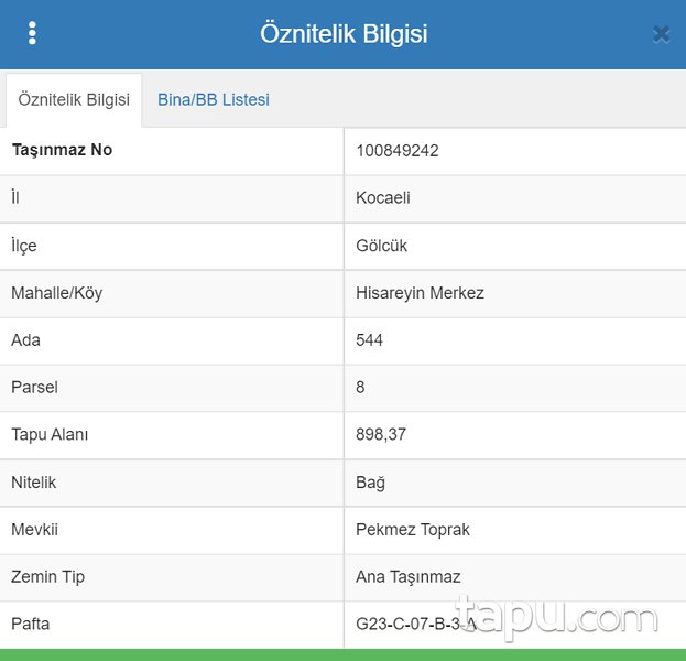Gölcük Hisareyin'de 898 m2 Doğa Manzaralı Bağ