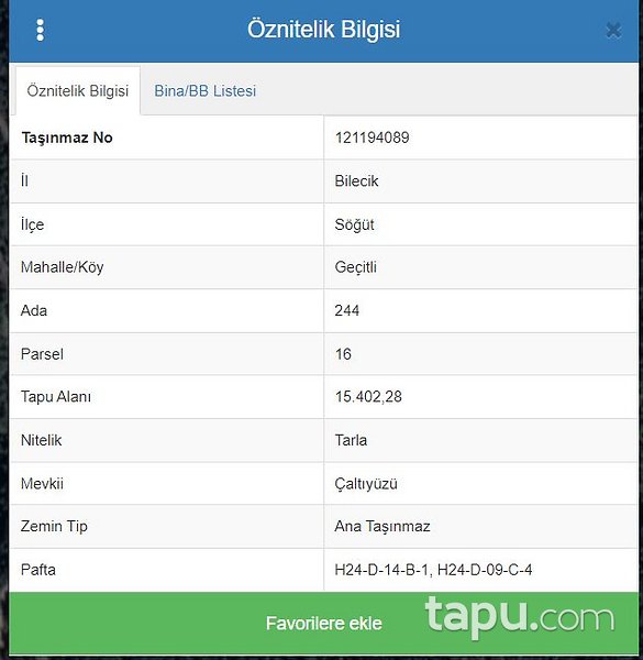 Bilecik Söğüt de 15 Dönüm Yatırımlık Tarla