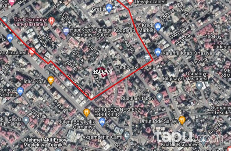Osmaniye Merkez Alibeyli Mahallesi'nde 305 m2 Depolu Dükkan (1711)
