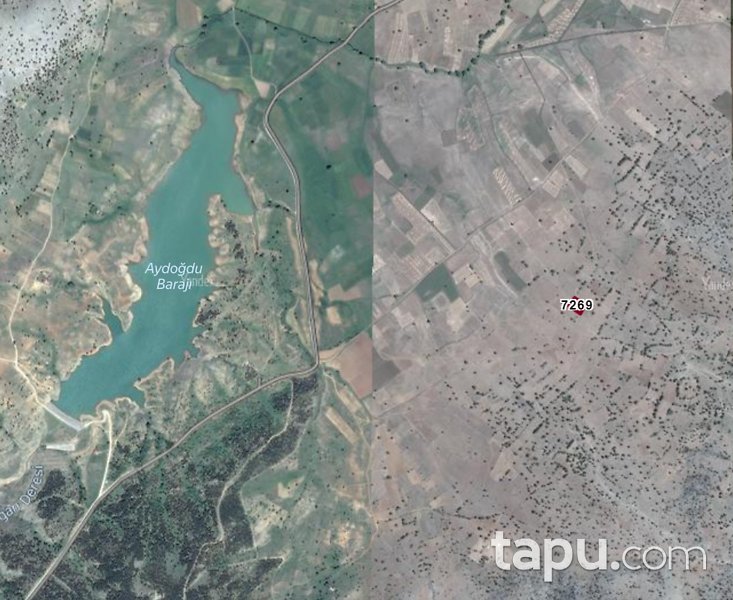 Denizli Tavas'da Aydoğdu Barajı Manzaralı 1438 m2 Tarla