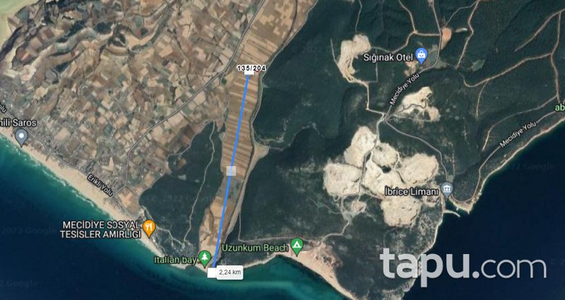 Edirne Keşan Mecidiye 1584 m2 Yatırımlık Tarla