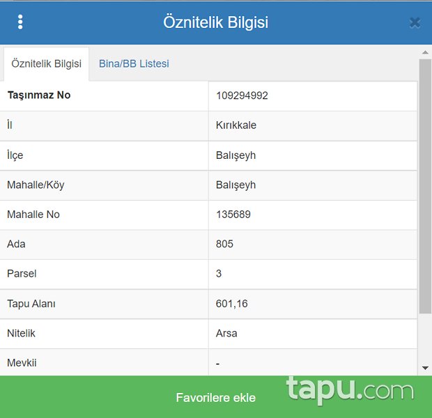 Kırıkkale Balışeyh'te 601 m2 Konut İmarlı Arsa