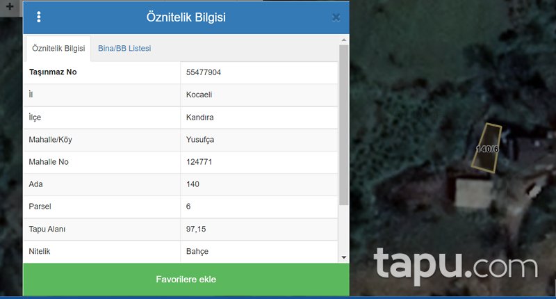 Kocaeli Kandıra Yusufça'da Yatırımlık 97 m2 Bahçe