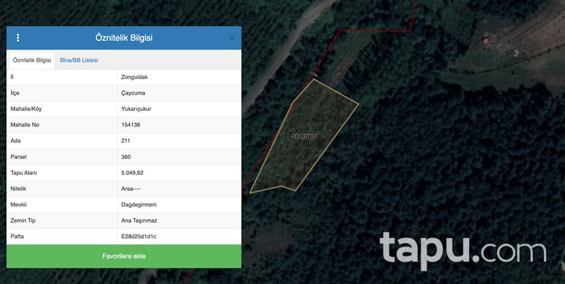 Zonguldak Çaycuma Yukarıçukur Mahallesinde Tarım ve Hayvancılığa Uygun 5.049 m2 Arsa