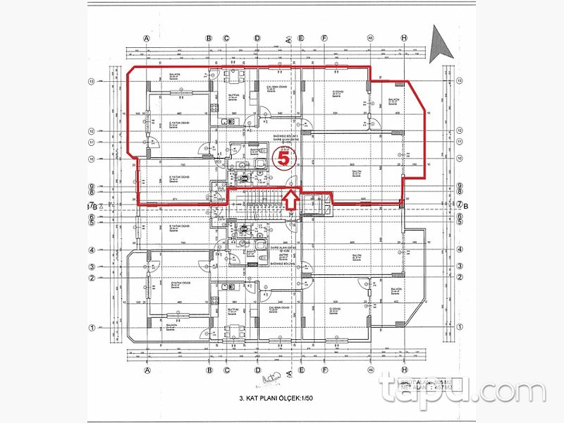 Mardin Kızıltepe Ersoylu Mahallesi'nde 4+1 240 m2 Daire
