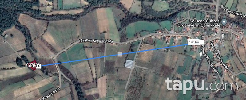 Çanakkale Lapseki Beybaş Köyü'nde 1.784 m2 Bahçe