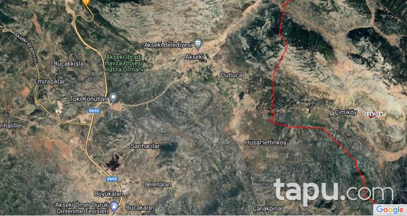 Antalya Akseki Çimi'de 16.563 m2 Tarla