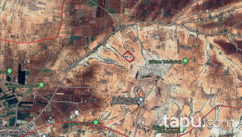 Gaziantep Oğuzeli Subaşı Mahallesi'nde Hisseli 4.515 m2 Bağ 