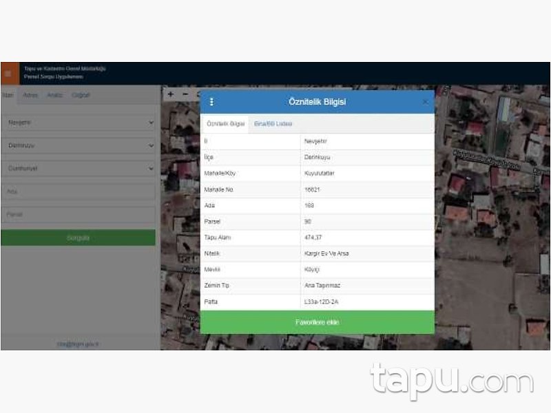 Nevşehir Derinkuyu Kuyulutatlar Mahallesi'nde Kargir Ev Ve Arsa
