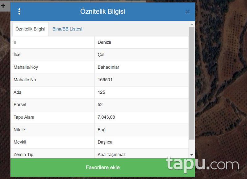 Denizli Çal Bahadınlar Mevkiinde 7.043 m2 Bağ